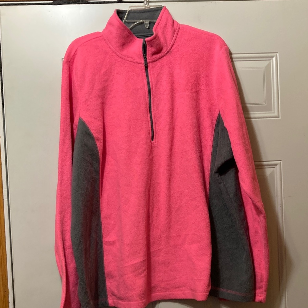 Pink and Gray Quarter-Zip Pullover‎ 3X